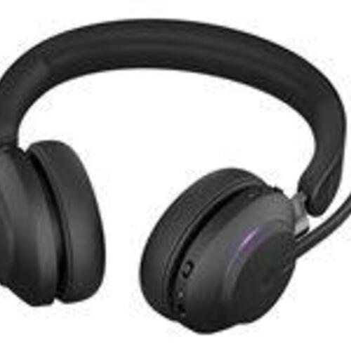 Trådløst headset Jabra Evolve2 65 MS Stereo – sort med opladningsstander