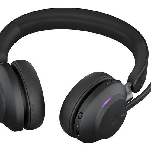 Trådløst headset Jabra Evolve2 65 MS Stereo – sort med opladningsstander
