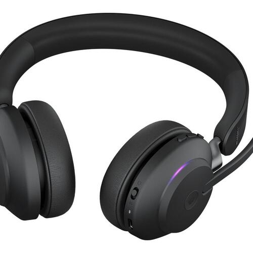 Trådløst headset Jabra Evolve2 65 MS Stereo – sort med opladningsstander