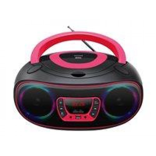 CD-afspiller boombox med Bluetooth – DENVER TCL-212BT, sort/pink