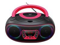CD-afspiller boombox med Bluetooth – DENVER TCL-212BT, sort/pink
