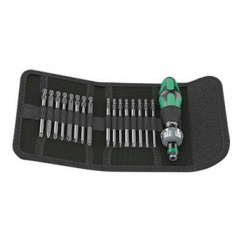 Skruetrækker med skralde – Wera Kraftform Kompakt 60 RA, bitsæt 17 dele