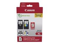 Blækpatroner Canon PG-560XL/CL-561XL Photo Value Pack - sort + farve med fotopapir billede