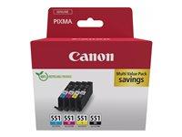 Blækpatroner Canon CLI-551 BK/C/M/Y Multipack - 4 x 7 ml billede