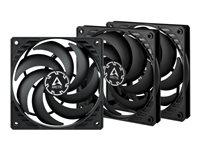 Kabinetblæser 120 mm – ARCTIC P12 Slim PWM PST, 3-pack, sort billede