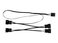 Forlængerkabel til blæser - ARCTIC 4-pin PWM han til 4 x hun, 70 cm, sort billede