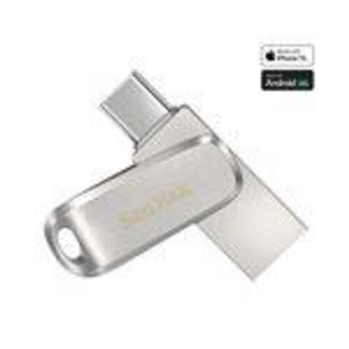 USB stik SanDisk Ultra Dual Drive Luxe 512 GB USB-C / USB 3.2 Gen 1 – Sølv