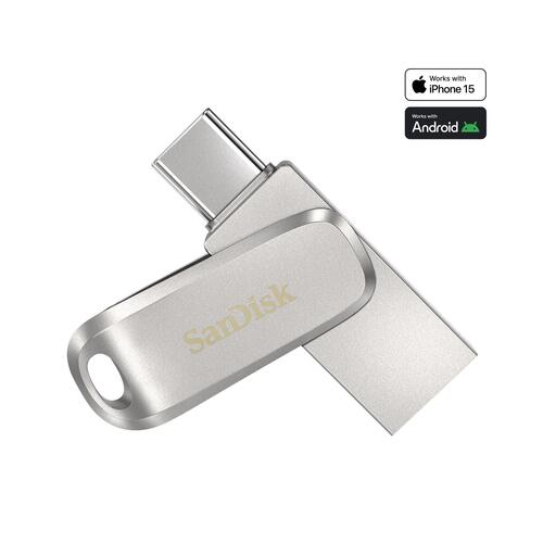 USB stik SanDisk Ultra Dual Drive Luxe 512 GB USB-C / USB 3.2 Gen 1 – Sølv