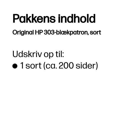 Blækpatron HP 303 sort – 200 sider (4 ml)