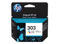 Blækpatron HP 303 farve - cyan/magenta/gul - 165 sider billede