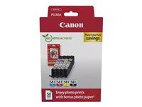 Blækpatroner til Canon - CLI-581 C/M/Y/BK Photo Value Pack med fotopapir billede