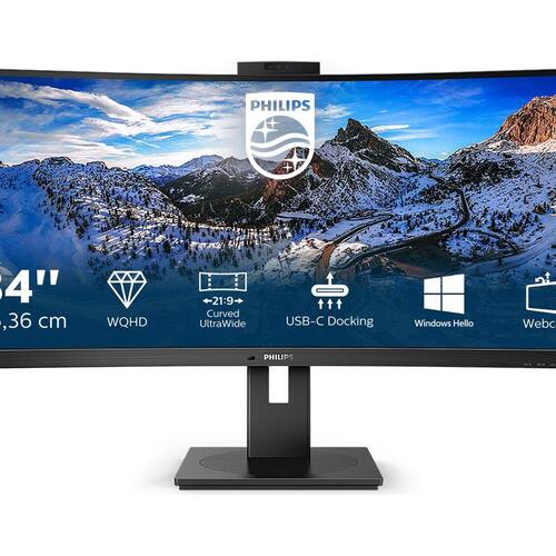 Skærm 34" Philips P-line buet WQHD 100 Hz USB-C