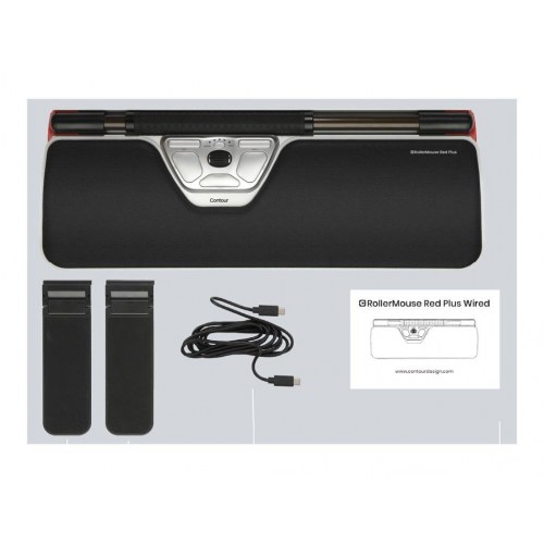 Ergonomisk mus Contour RollerMouse Red Plus – sort/sølv