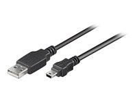 USB-kabel USB-A til Mini USB-B 5-pin 0,15 m – Goobay, sort billede