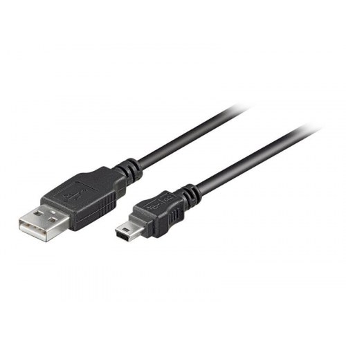 USB-kabel USB-A til Mini USB-B 5-pin 0,15 m - Goobay, sort