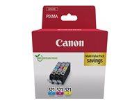 Blækpatroner Canon CLI-521 C/M/Y multipack - cyan, magenta, gul (3×9 ml) billede