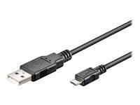 USB-kabel Micro-USB til USB 2.0 30 cm – Goobay, sort billede