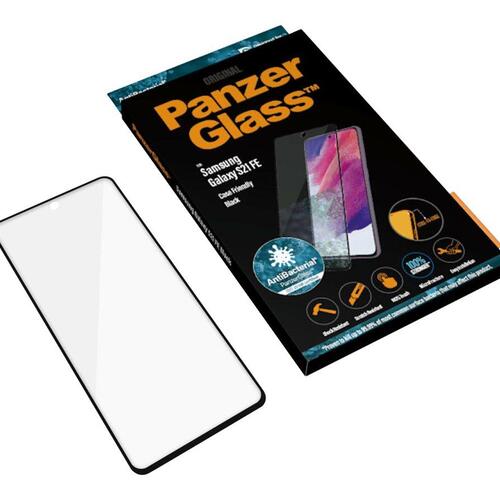 Skærmbeskytter glas PanzerGlass til Samsung Galaxy S21 FE 5G – krystalklar, sort ramme