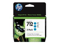Blækpatron HP 712 cyan 3-pak (DesignJet, 29 ml) billede