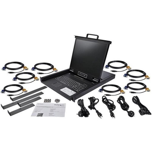 Startech KVM-kontakt RKCONS1908K - 8 porte, TFT LCD, USB/VGA