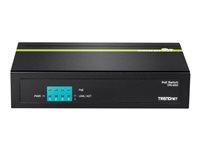 TRENDnet TPE S50 - Switch - ikke administreret - 4 x 10/100 (PoE) + 1 x 10/100 - desktop - PoE (31 W)