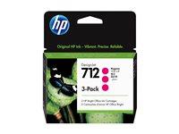 Blækpatron HP 712 magenta – 3-pack, 29 ml (DesignJet) billede