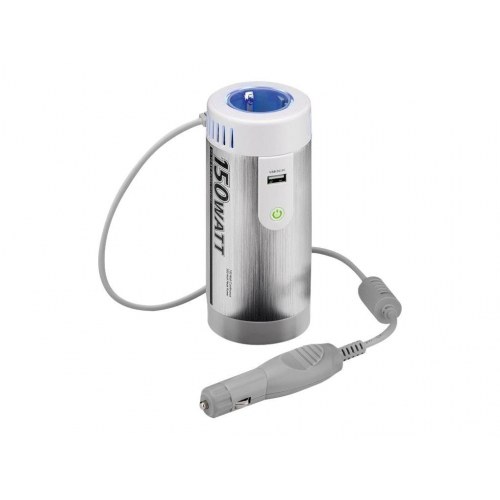 Strøminverter 12 V til 230 V 150 W - Goobay, sølv