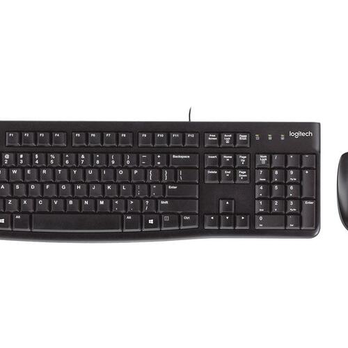 Tastatur og mus med kabel – Logitech MK120, USB, QWERTY US International