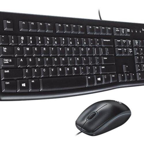 Tastatur og mus med kabel – Logitech MK120, USB, QWERTY US International