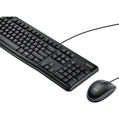 Tastatur og mus med kabel – Logitech MK120, USB, QWERTY US International