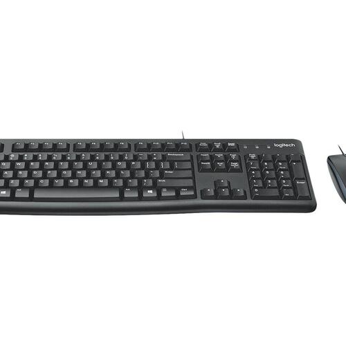 Tastatur og mus med kabel – Logitech MK120, USB, QWERTY US International