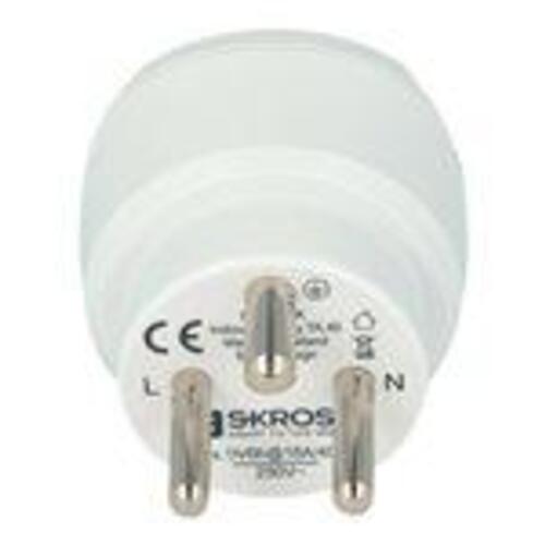 Rejseadapter Type F til Type K – SKROSS, hvid