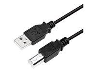 USB 2.0 kabel 2 m – LogiLink, USB A til USB-B, sort billede