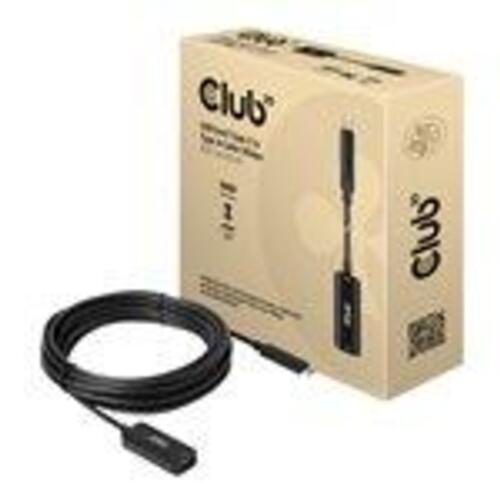 USB-C forlængerkabel 5 m – Club 3D USB 3.1 Gen 2 (han til hun) – Sort
