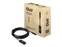 USB-C forlængerkabel 5 m – Club 3D USB 3.1 Gen 2 (han til hun) – Sort