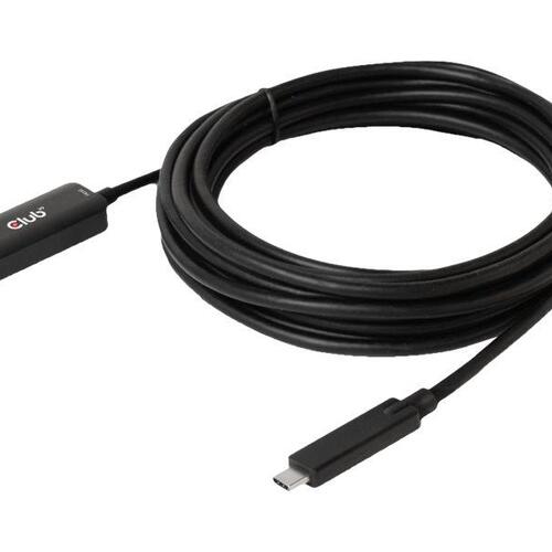 USB-C forlængerkabel 5 m – Club 3D USB 3.1 Gen 2 (han til hun) – Sort