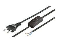Strømkabel med afbryder - Goobay Europlug CEE 7/16, 1,5 m, sort billede