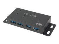 USB 3.0 hub 4 porte - LogiLink - desktop, vægmontering billede