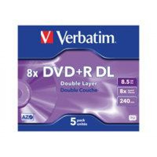 DVD+R DL skiver 8,5 GB 8x – Verbatim (5-pak)