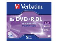 DVD+R DL skiver 8,5 GB 8x – Verbatim (5-pak)