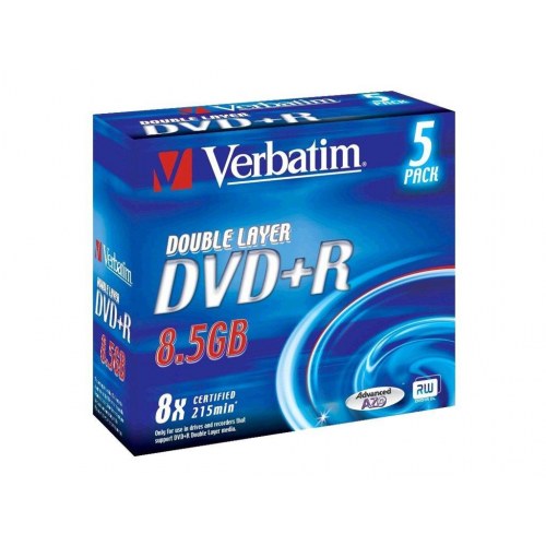 DVD+R DL skiver 8,5 GB 8x – Verbatim (5-pak)