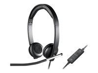 USB headset med ledning – Logitech H650e Stereo, sort