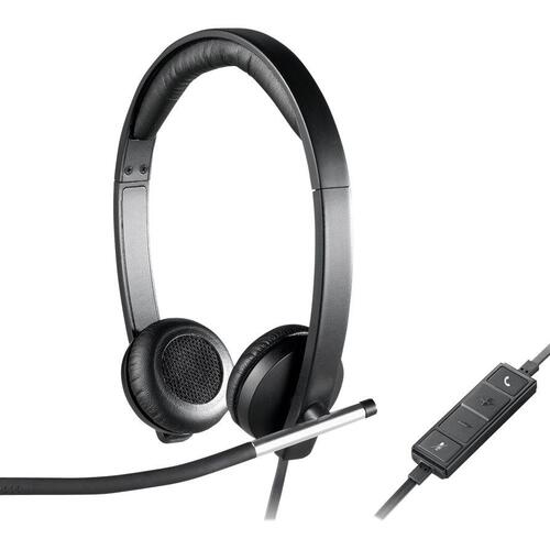 USB headset med ledning – Logitech H650e Stereo, sort
