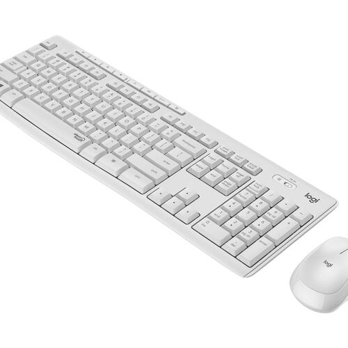 Trådløst tastatur og mus Logitech MK295 Silent – Pan Nordic, off white