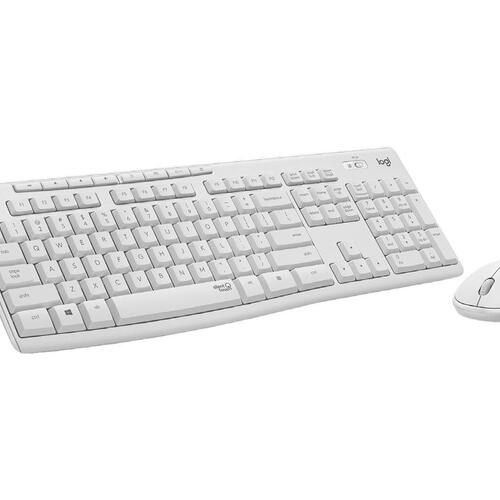 Trådløst tastatur og mus Logitech MK295 Silent – Pan Nordic, off white