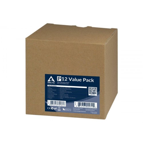 PC-blæser 120 mm - ARCTIC P12 Value Pack (sort, 1-pack)