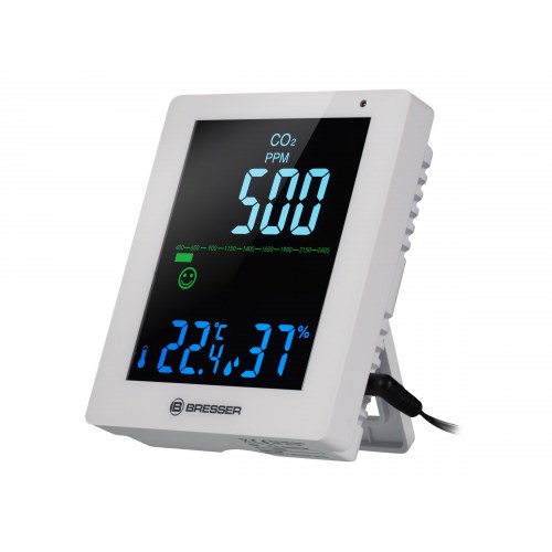 CO2-måler til indendørs brug – Bresser Smile thermo-hygro, hvid