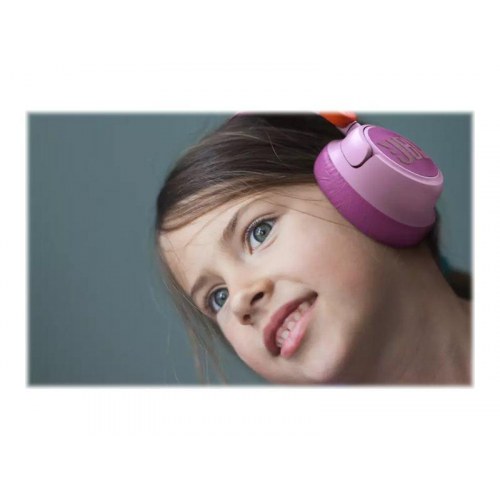 Hovedtelefoner til børn JBL JR 460NC - trådløs/med ledning - pink/lilla