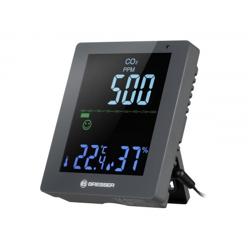CO2-måler til indendørs brug – Bresser Smile digital, grå