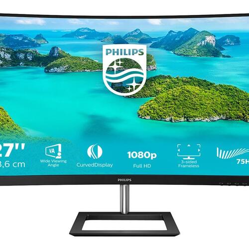 Skærm 27" Philips E-line 272E1CA – buet Full HD VA, 75 Hz